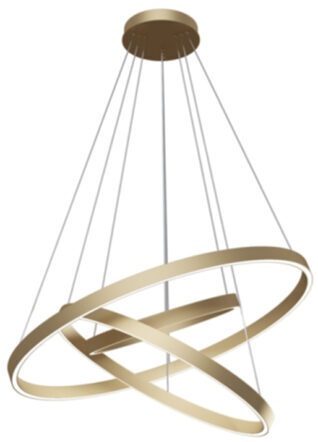 Flexible LED-Hängelampe „Rim Gold“ 3 Ringe Ø 80 cm