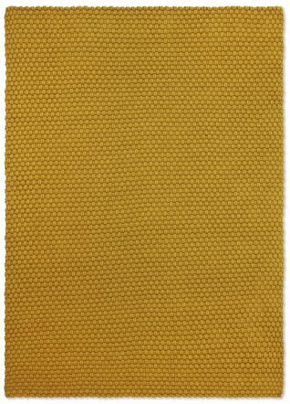 Hand-woven indoor/outdoor designer rug "Lace" mustard yellow