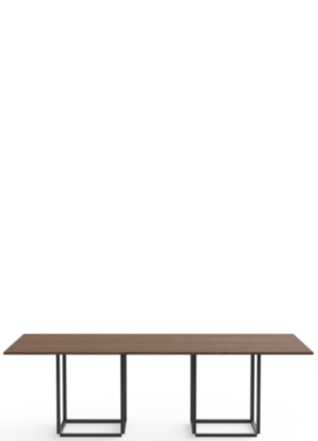 Designer solid wood dining table "Florence" walnut / black - 240 x 110 cm