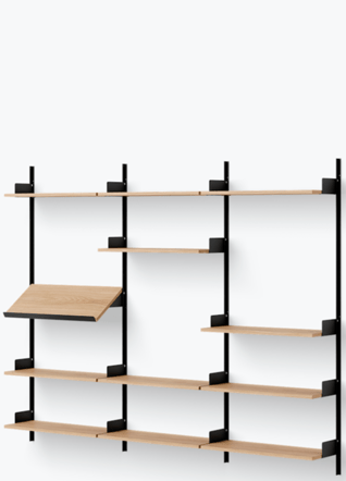 Wall shelf "New Works Display" - 190 x 243.5 cm, oak / black