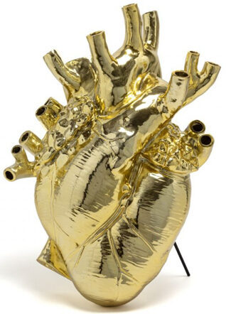 Grosse Design Vase „Love in Bloom Gold“ 60 cm