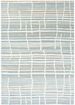 Designer carpet "Tortoiseshell Stripe" Jade - hand-tufted