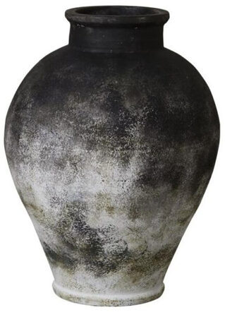 Grand pot de fleurs artisanal "Anna II" Ø 36.5 / Hauteur 48 cm - Noir antique