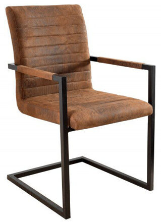Freischwinger-Stuhl „Loft“ - Vintage Braun/Schwarz