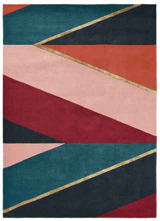 Designer Teppich „Sahara“ Burgundy - handgetuftet, aus Wolle