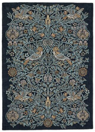Designer Teppich „Bird“ Webb`s Blue - handgetuftet, aus 100% reiner Schurwolle