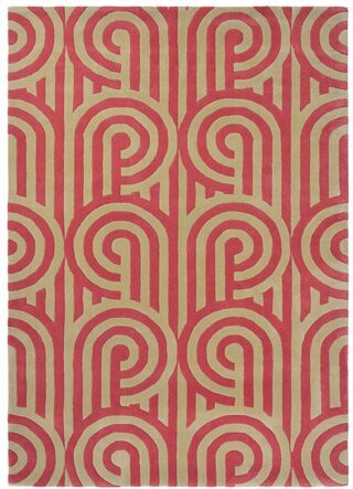 Designer rug "Turnabouts" Claret - hand-tufted, made of 100% pure new wool