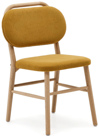Hochwertiger Massivholz Stuhl „Hedya“ - Eiche/Senfgelb