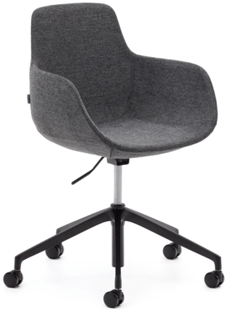 Chaise de bureau design "Tissiano" avec accoudoirs - gris foncé