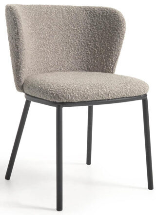Design Dining Chair "Cesilia" - Bouclé Light Gray