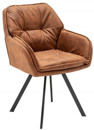 Swivel design chair "Lounger" Cognac