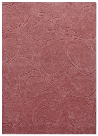 Tapis design "Magnolia" rose - tufté main, 100% laine vierge