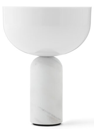 Lampe de table LED portable et à intensité variable "Kizu" avec pied en marbre blanc