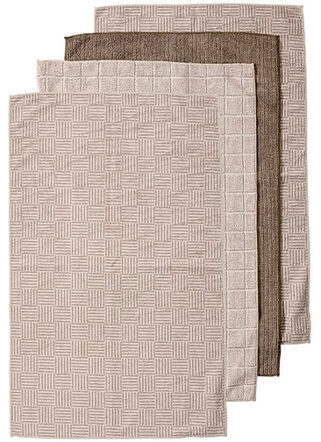 set of 4 kitchen towels Benson Taupe 43 x 68 cm