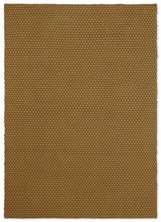 Hand-woven indoor/outdoor designer rug "Lace" mustard yellow/taupe