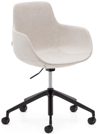 Chaise de bureau design "Tissiano" avec accoudoirs - beige