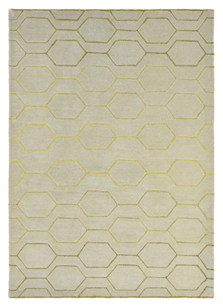 Designer Teppich „Arris“ Beige/Gold - handgetuftet, aus 90% reiner Schurwolle