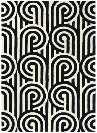 Designer rug "Turnabouts" Black - hand-tufted, made of 100% pure new wool