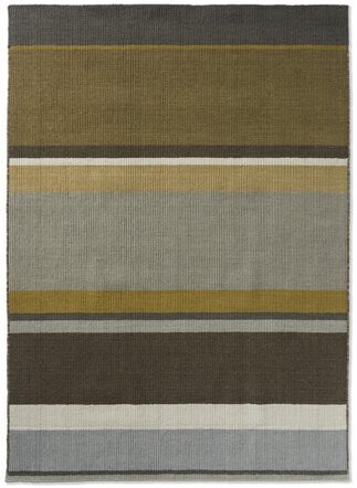 Handgewebter Designer Teppich „Artisan Stack“ Ocker - aus 100% reiner Schurwolle
