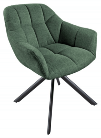Swivel design chair "Papillo" - textured fabric dark green