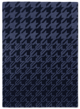 Designer rug "Houndstooth" Dark Blue - hand-tufted, made of 100% virgin wool