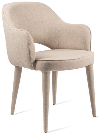 Design Chair with Armrests Cosy Fabric - Beige