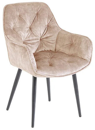 Design chair "Barcelona" with armrests - Champagne