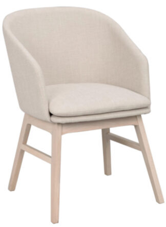 Design Stuhl „Windham“ mit Armlehnen und nachhaltigem Eichenholz - Beige / Eiche hell