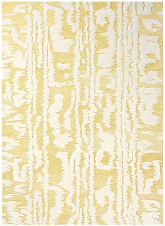 Designer carpet "Waterwave Strip" Citron - hand-tufted