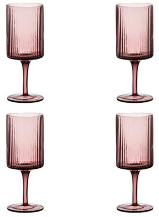 Mundgeblasene Weingläser „Erskine“ Rosa 350 ml (4er-Set)