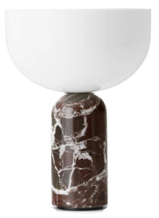 Noble table lamp "Kizu" Medium, with marble base from Rosso Levanto