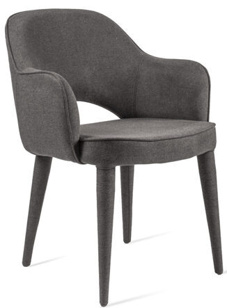 Design Chair with Armrests Cosy Fabric - Grey