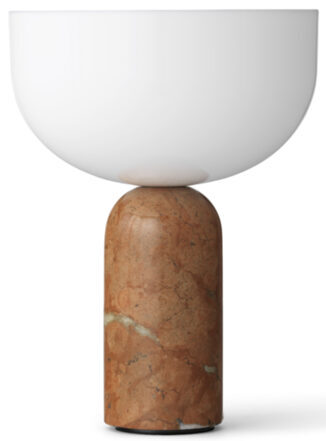 Tragbare und dimmbare LED Tischlampe „Kizu“ mit Breccia Pernice Marmorfuss