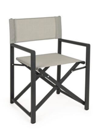 Taylor" outdoor folding chair - anthracite/bone