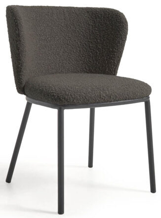 Design Dining Chair "Cesilia" - Bouclé Black