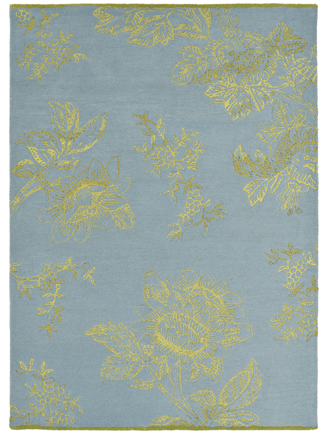 Designer Teppich „Tonquin“ Blue - handgetuftet, aus 79% reiner Schurwolle