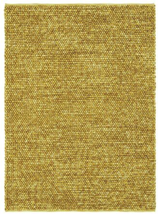Hand-woven designer rug "Cobble" mustard yellow