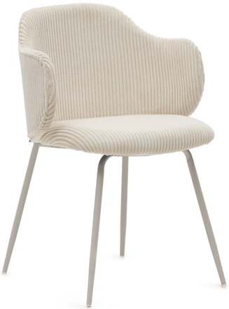 Design chair "Ferdinand" with armrests - Cord Light Beige