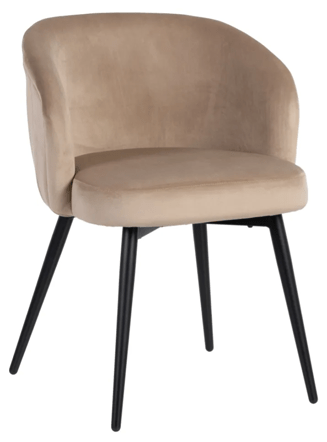 Chaise design "Weave" recouverte de velours - taupe