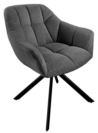 Swivel design chair "Papillo" - textured fabric anthracite