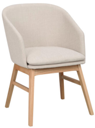Design Stuhl „Windham“ mit Armlehnen und nachhaltigem Eichenholz - Beige / Eiche Natur