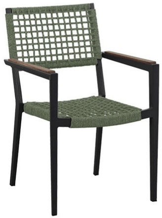 Garden chair with armrests "Champion" - Anthracite/Green