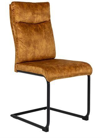 Cantilever chair "Comfort" - mustard yellow velvet