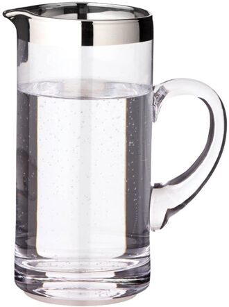Mouth blown jug "Robert", crystal glass with platinum rim - 1.0 liter