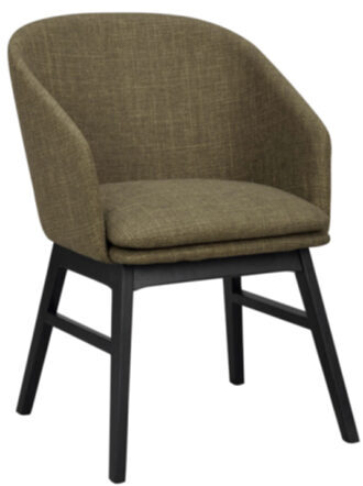 Design Stuhl „Windham“ mit Armlehnen und nachhaltigem Eichenholz - Grün / Eiche Schwarz