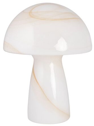 Tischlampe „Fungo“ Ø 22/ H 30 cm aus mundgeblasenem Glas - Beige