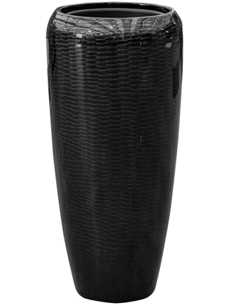 Tall flower pot "Vogue Amfi Snake" Ø 34 x 97 cm - Black
