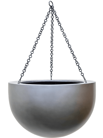 Large, hanging flower pot "Gradient Bowl" Ø 38 cm - Gray matt