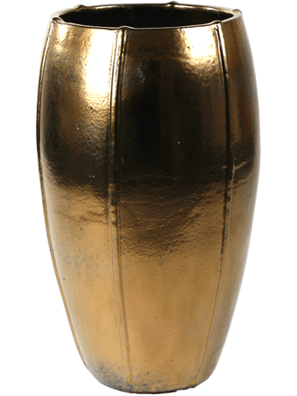 Hochwertiger In-/Outdoor Blumentopf „Moda Emperor“ Ø 43 cm/Höhe 74 cm, Gold Shiny