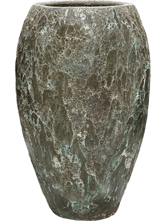 Grosser, hochwertiger In-/Outdoor Blumentopf „Lava Emperor“ Ø 45 cm / H 75 cm - Jade